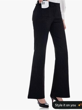 Black and White Striped stretch work pants
